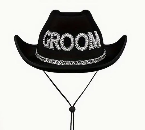 GROOM COWBOY HAT W/STRING